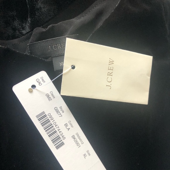 NWT J.Crew Black Silk Blend Velvet Tank Top XL - Picture 7 of 7